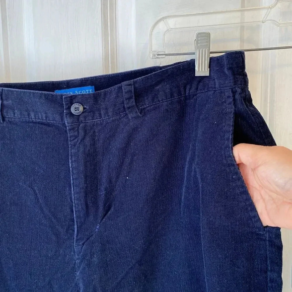 Karen Scott Cotton Corduroy Cozy Casual Dark Blue Pants Women Plus Size 18 Pocke - Picture 6 of 8